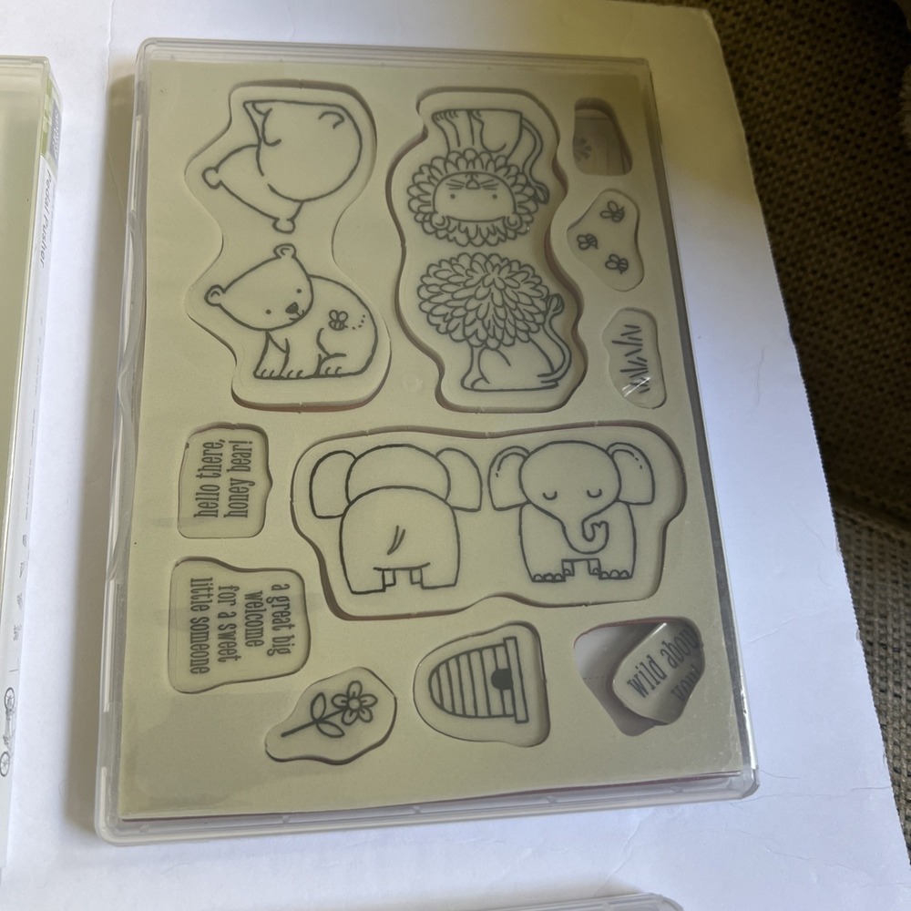 Lot of 8 SETS Stampin Up Unmounted Rubber Stamps  Animals,Thinking of you,Thanks - Picture 15 of 16